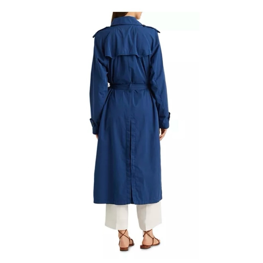 Lauren Ralph Lauren Black Label Featherweight Twill Trench Coat sz: 12 Blue - Picture 4 of 11